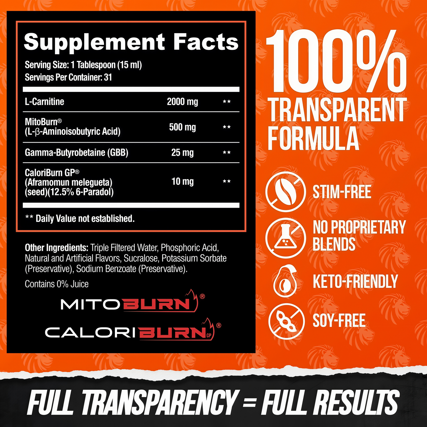 ALPHA LION Burn2O L-Carnitine Liquid 2000mg